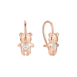 Детские серьги-крючки Bear wire из 14-каратного и Красное золото 585 пробы с двухцветным покрытием