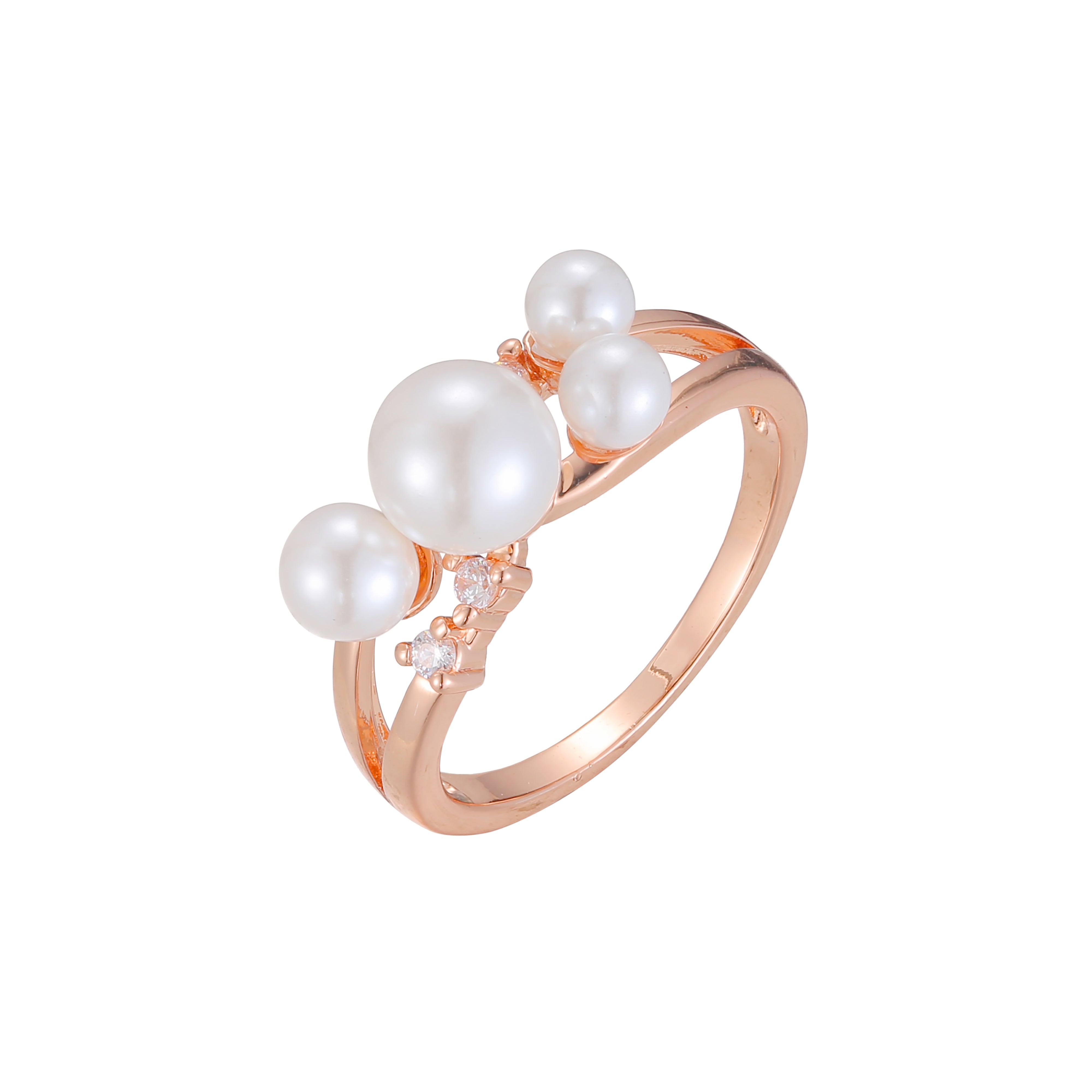 Cluster-Ringe aus ros¨¦goldenen, seeblauen Steinen