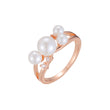 Cluster-Ringe aus ros¨¦goldenen, seeblauen Steinen