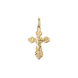 Eastern Orthodox Russian budded pendant in 14K Gold, Rose Gold two tone plating colors