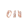 Conjunto de bisutería de anillos de racimo chapados en oro rosa