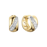 Aretes Huggie en Oro 14K, Oro Rosa, baño en dos tonos