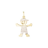Pingente de menino de ouro 14K