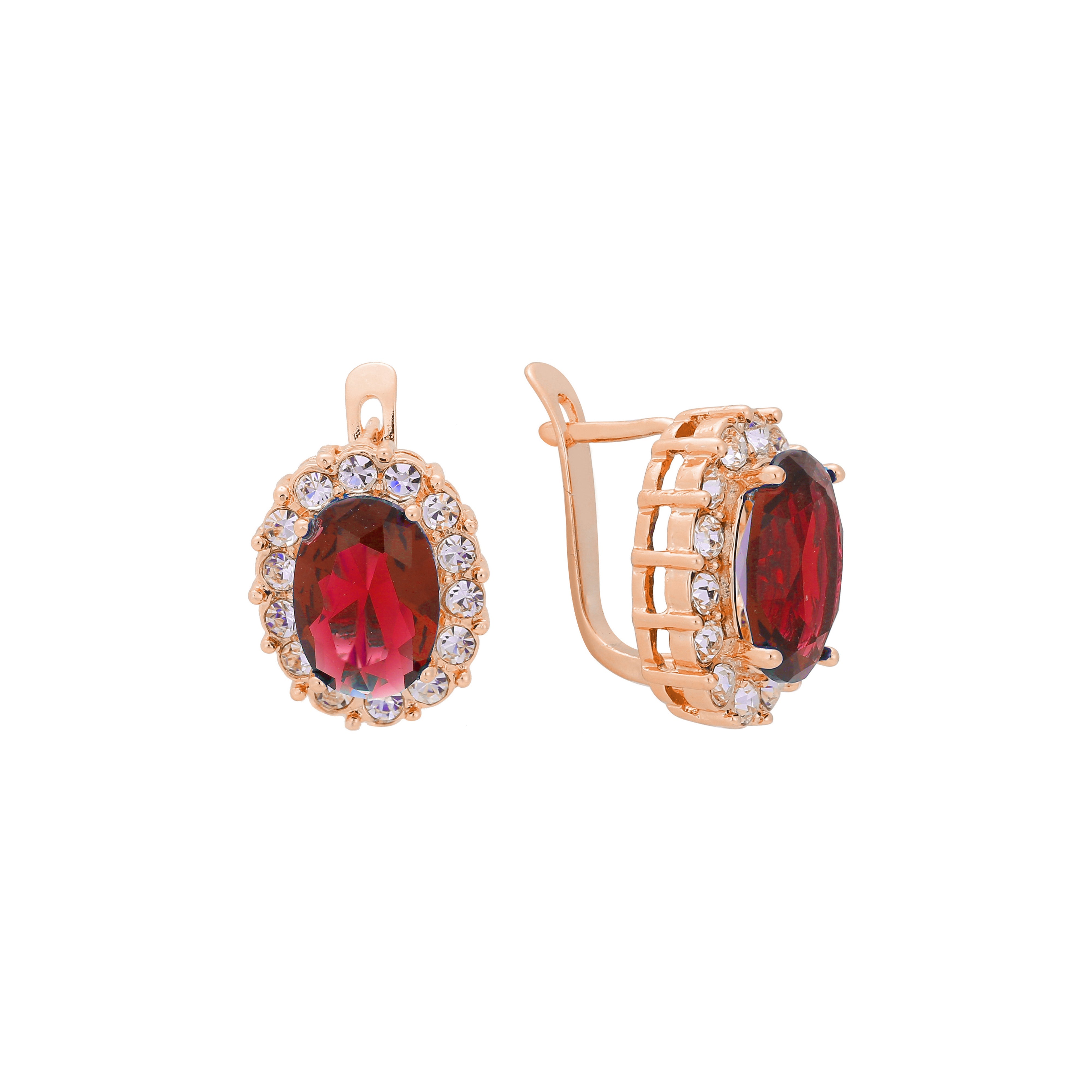 Pendientes Halo de lujo con circonitas cúbicas en oro de 14 quilates, oro de 18 quilates y oro rosa.