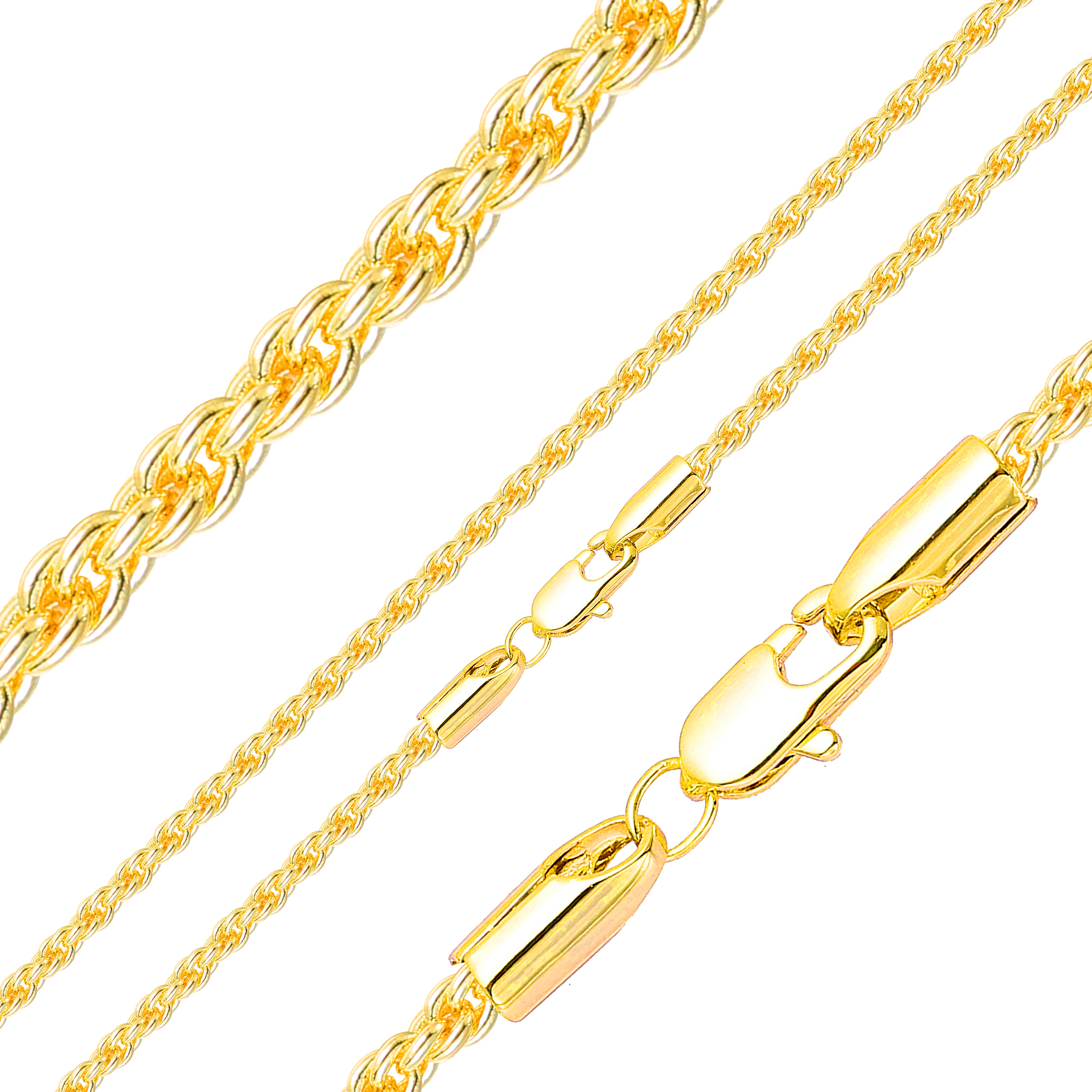 Cadenas clásicas de cuerda francesa de Oro 14K [delgadas de 2 mm a 4 mm]