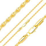 Cadenas clásicas de cuerda francesa de Oro 14K [delgadas de 2 mm a 4 mm]