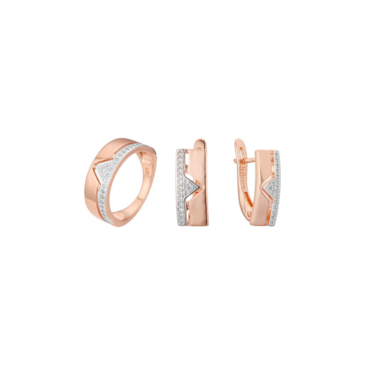 Conjunto de diseño de moda de dos tonos de oro rosa