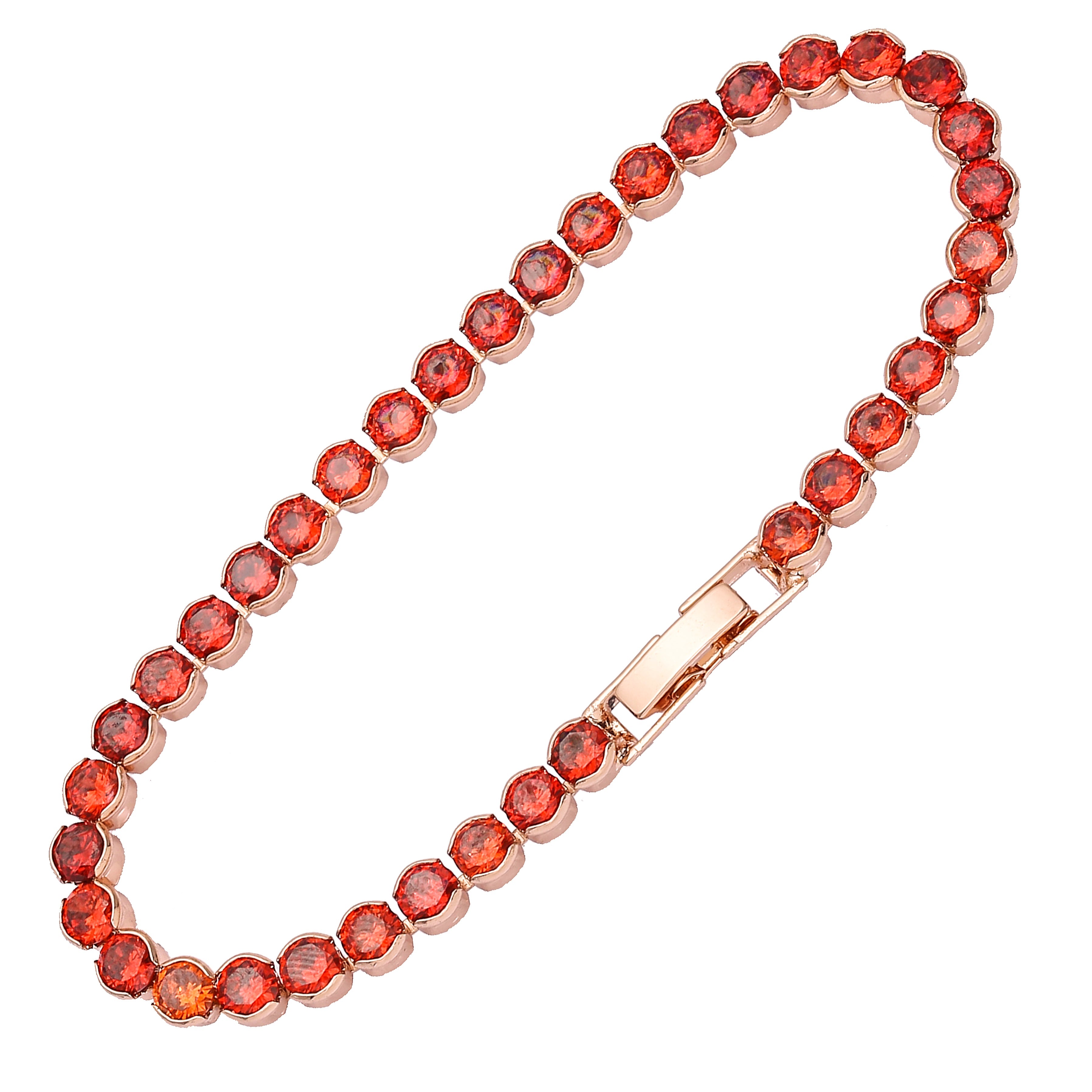 Pulseras Cluster de tenis de lujo chapadas en Oro de 14K, colores Oro Rosa