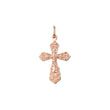 Orthodox cross budded pendant in Rose Gold two tone, 14K Gold plating colors