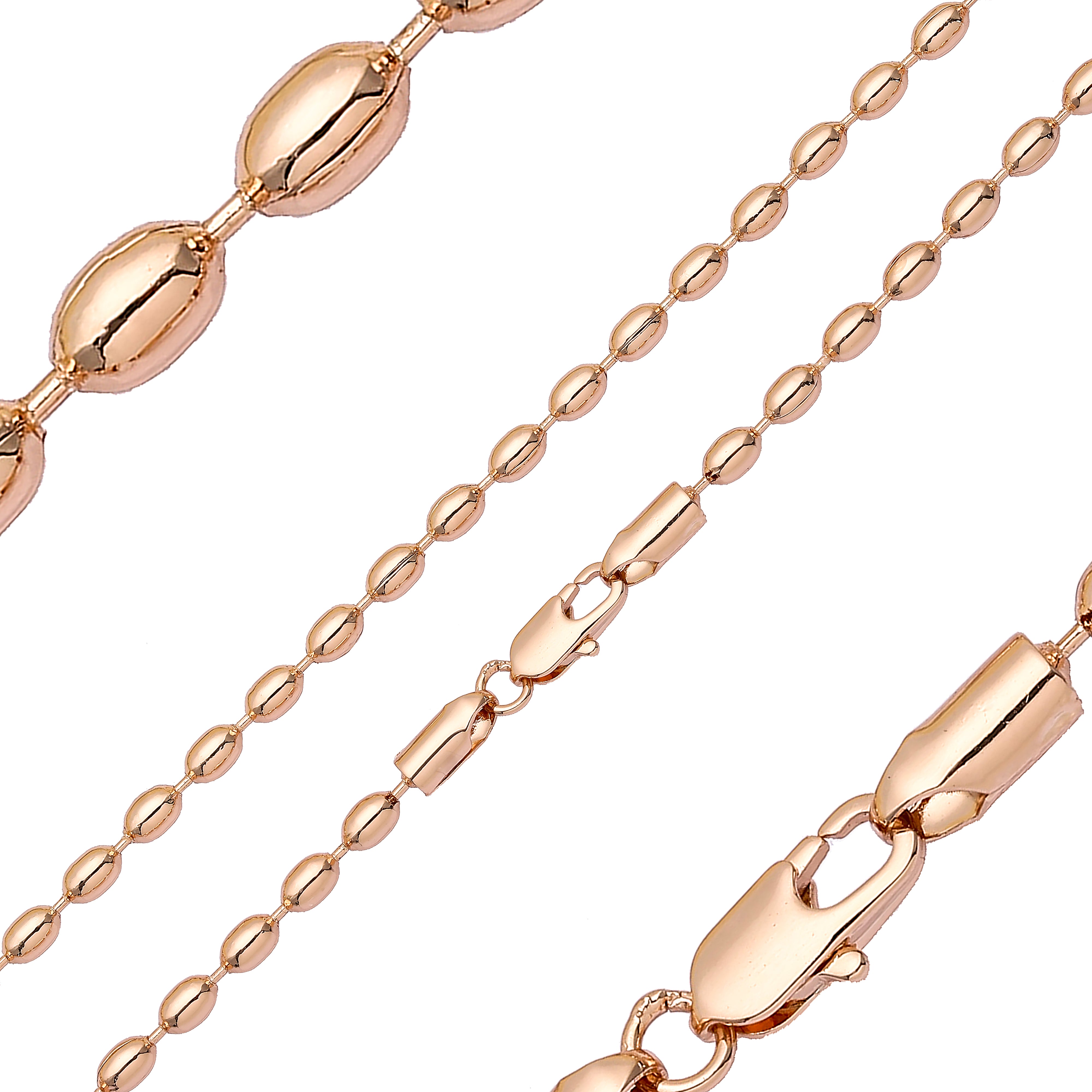 Cadenas de cuentas enchapadas en oro de 14K