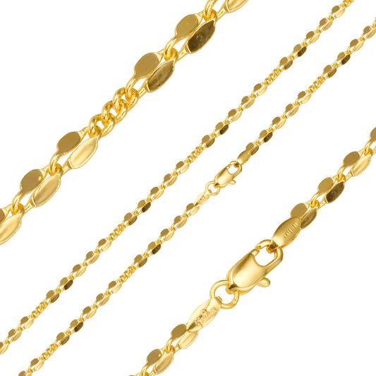 Кружевные цепочки с пайетками, покрытые белым золотом, 14-каратным золотом, розовым золотом