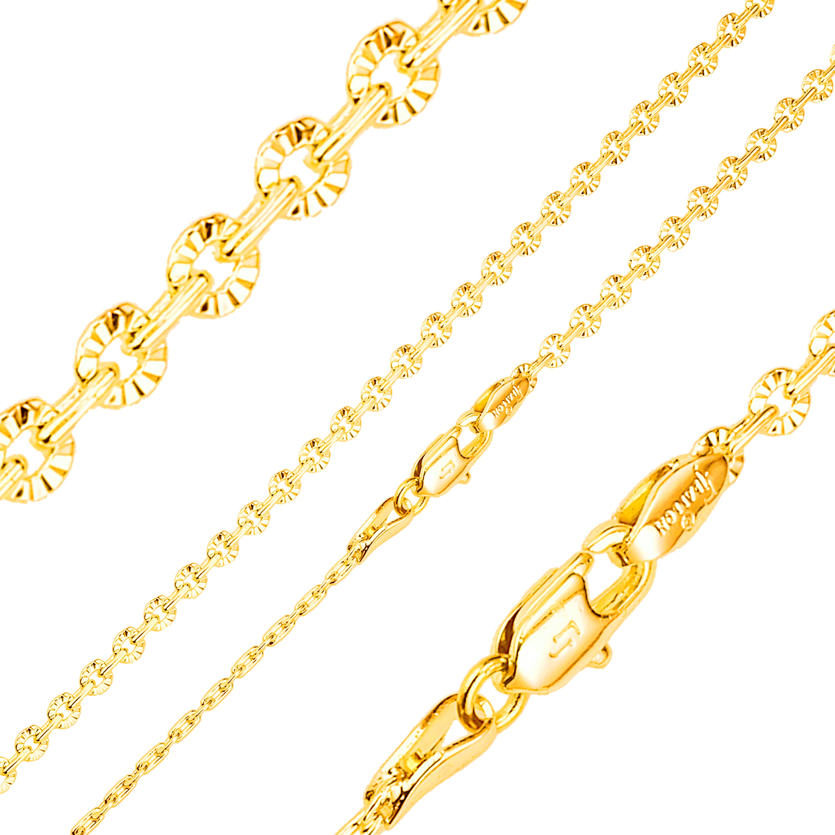 Cadenas de oro rosa y oro de 14 quilates con destellos de lentejuelas