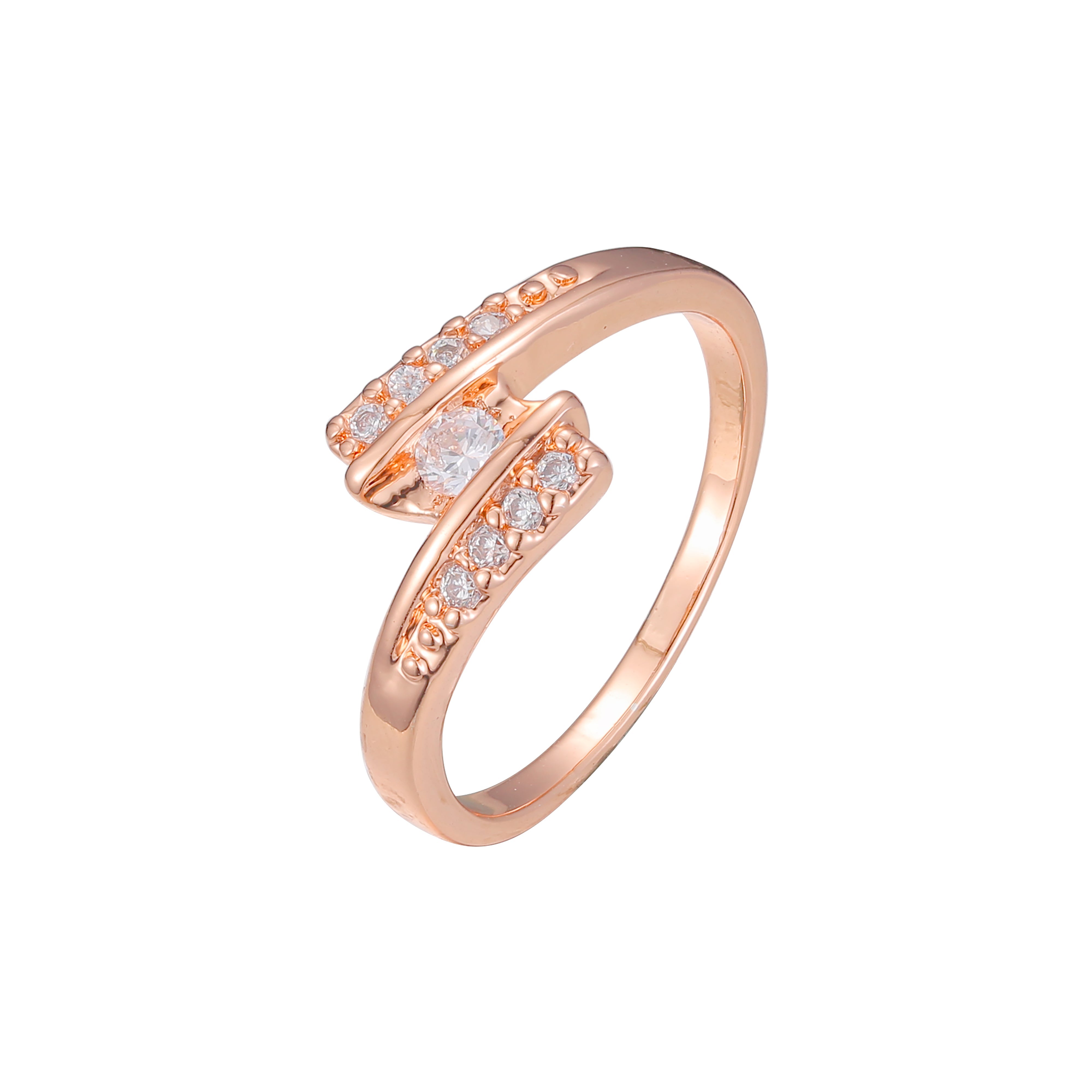 Ringe aus Ros¨¦gold mit doppelten tropfenf?rmigen Steinen