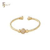 Pulseras tipo brazalete de oro de 14 quilates con cuentas abiertas