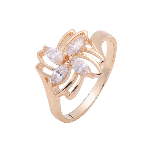Четыре кольца Marquise из белого Красное золото 585 пробы с фианитами