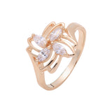 Четыре кольца Marquise из белого Красное золото 585 пробы с фианитами