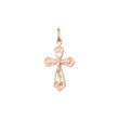 Colgante cruz ortodoxa rusa en Oro 14K, Oro Rosa bicolor, baño de Oro Blanco colores
