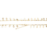 Brazaletes de trébol de lujo y cadenas de eslabones de barra chapados en oro de 14K