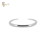 Pulseras tipo brazalete abiertas de oro de 14 quilates, oro rosa y oro blanco de forma sencilla