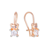 Детские серьги-крючки Bear wire из 14-каратного и Красное золото 585 пробы с двухцветным покрытием