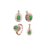 Conjunto Halo chapado en Oro Rosa, bicolor