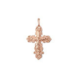 Eastern Orthodox Russian budded pendant in Rose Gold two tone, 14K Gold plating colors