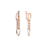 Aretes de eslabones de cadena en Oro de 14K, baño de Oro Rosa colores