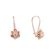 Pendientes de oro rosa con solitario de gancho de alambre y circonitas blancas