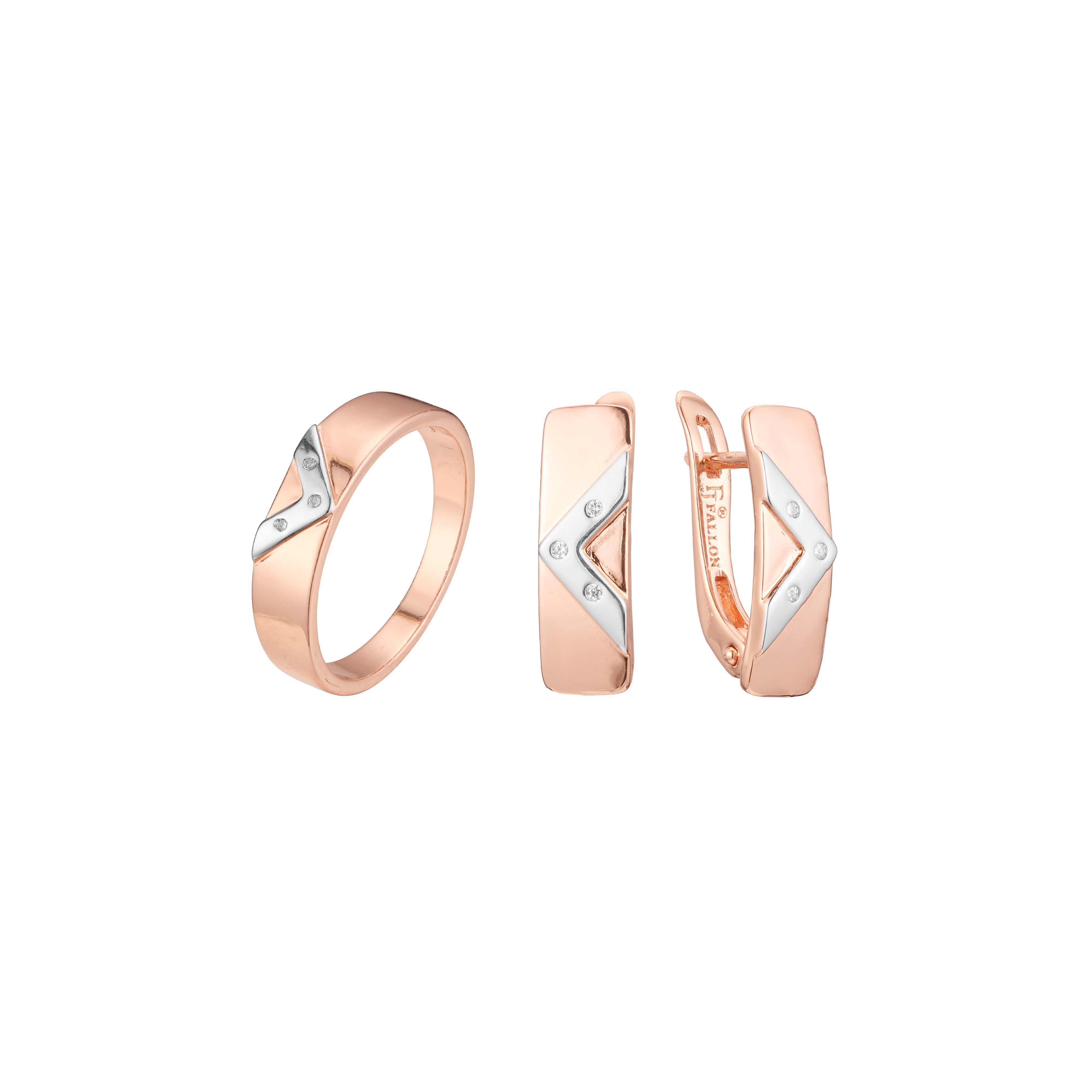 Ros¨¦gold-Schmuckset mit gemischten blauen Ozean-Clusterringen
