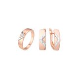 Ros¨¦gold-Schmuckset mit gemischten blauen Ozean-Clusterringen