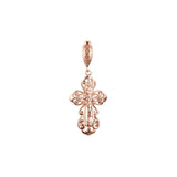 Eastern Orthodox Russian budded pendant in Rose Gold two tone, 14K Gold plating colors