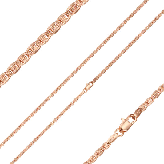 Cadenas martilladas de eslabones marineros chapadas en Oro 14K