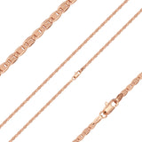 Cadenas martilladas de eslabones marineros chapadas en Oro 14K
