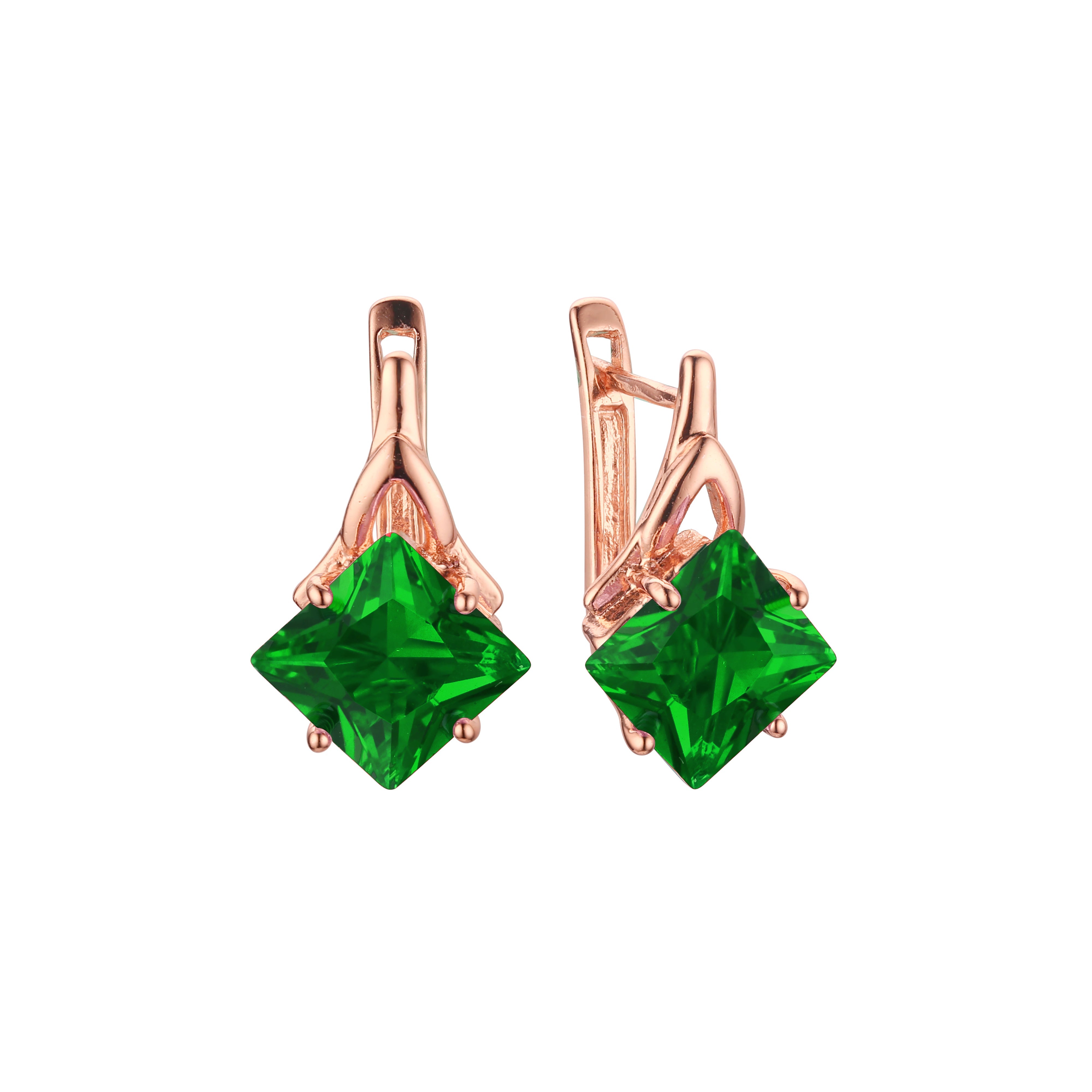 Aretes en Oro 14K, Oro Blanco, Baño en Oro Rosa colores