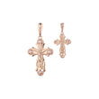 Maltese Eastern Orthodox Russian pendant in Rose Gold two tone, 14K Gold plating colors