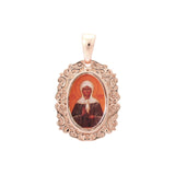 Portrait of Saint Matrona Rose Gold pendant