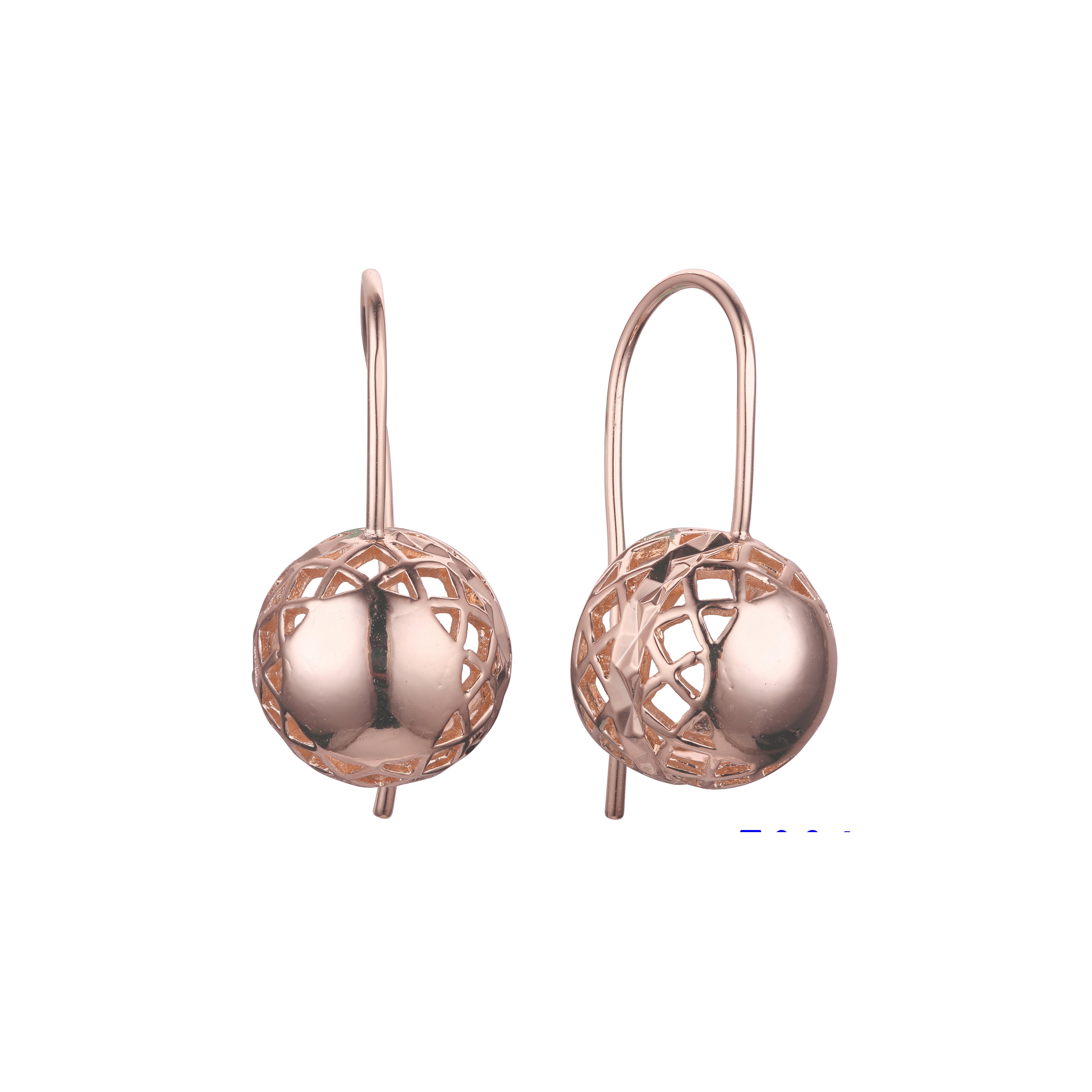 Aretes de abalorios con gancho de alambre farol en Oro 14K, oro rosa, baño de dos tonos