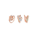 Ros¨¦goldenes, zweifarbiges, luxuri?ses, elegantes Blumen-Smaragd-Cluster-Set