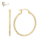 Серьги-кольца из крученой веревки с текстурой из 14-каратного золота, розового золота, белого золота