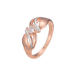 Anillos solitarios de oro rosa de dos tonos