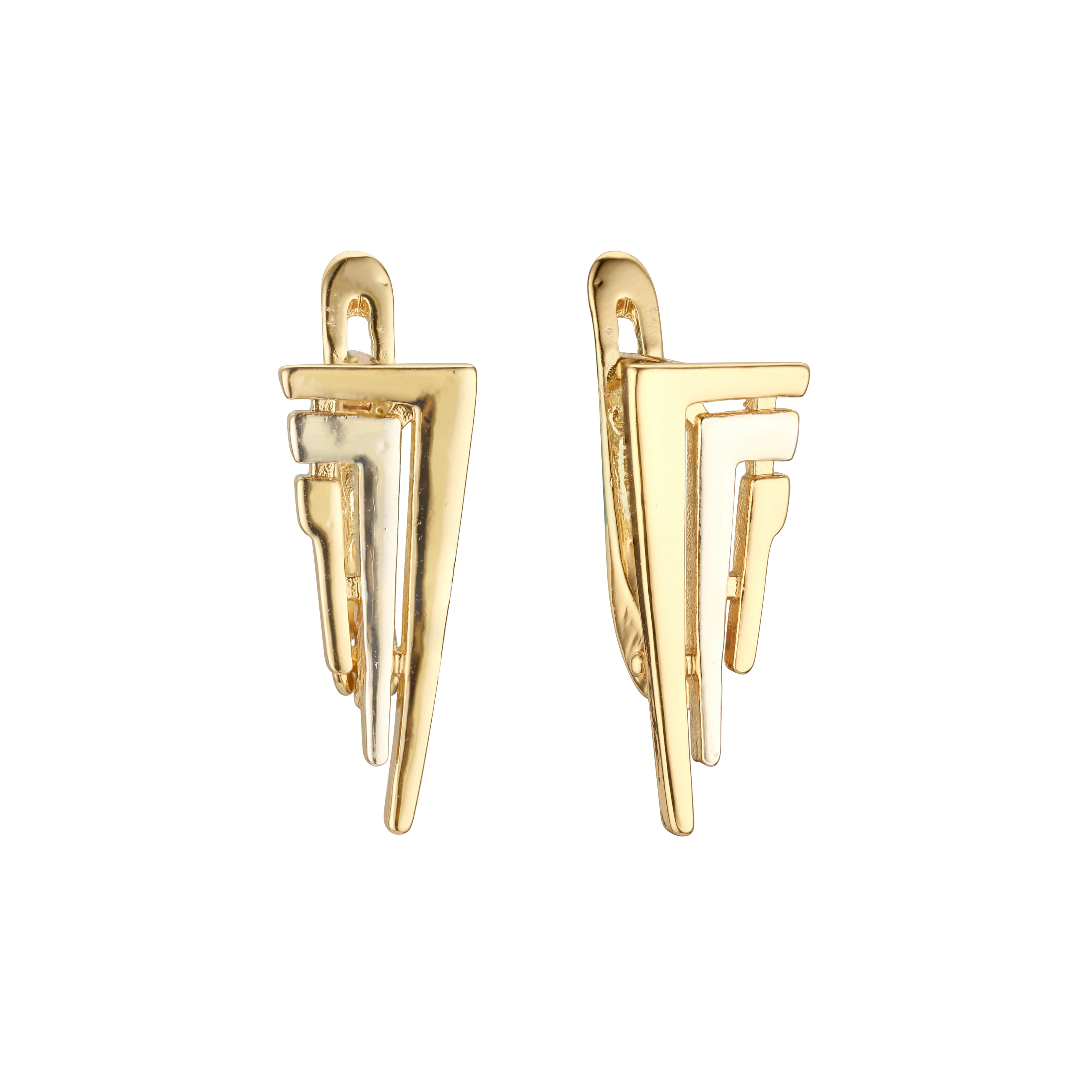 Aretes en Oro 14K, Oro Rosa, baño en dos tonos