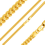 Cadenas compactas de trigo Spiga con eslabones elegantes chapadas en oro de 14 quilates