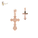 Orthodox 14K Gold, Rose Gold, White Gold crucifix Cross Pendant