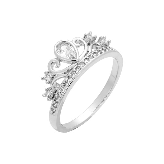 Anillos de corona de solitario de Oro 14K