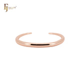 Pulseras tipo brazalete abiertas de oro de 14 quilates, oro rosa y oro blanco de forma sencilla