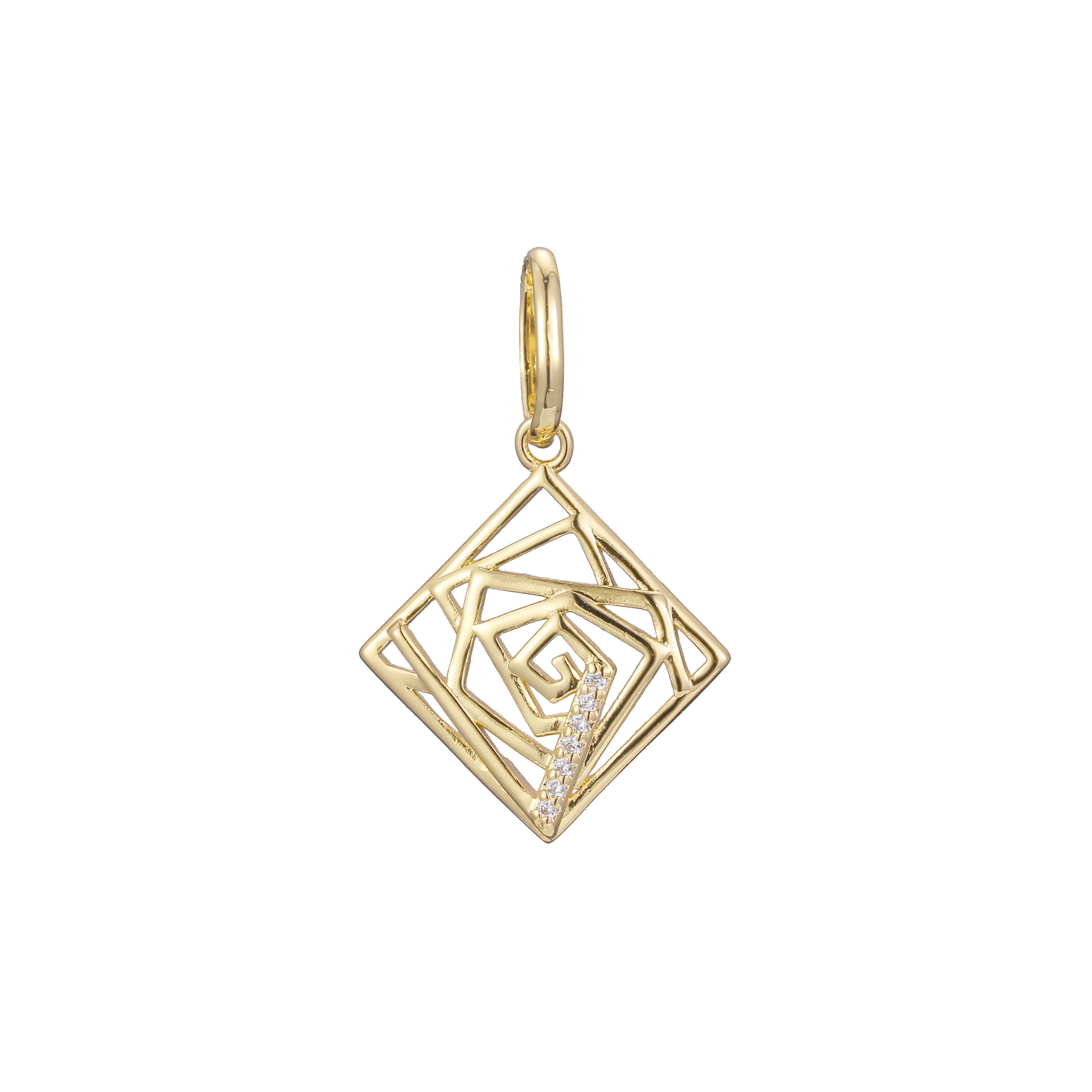 Pendant in Rose Gold two tone, 14K Gold plating colors