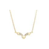 Collar de Oro 14K con corazón y alas de ángel