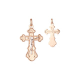 Eastern Orthodox Russian budded pendant in Rose Gold two tone, 14K Gold plating colors