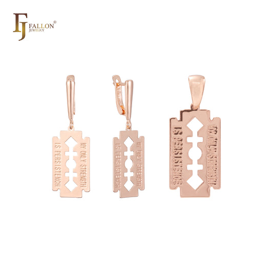 Conjunto de oro rosa con colgante