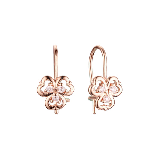 серьги с клевером из Красное золото 585 пробы